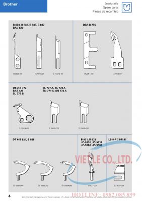Linh kiện dùng cho máy Brother (Nhà sản xuất MAIER - xuất xứ Đức)