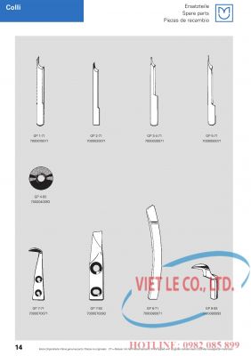 Linh kiện dùng cho máy Colli (Nhà sản xuất MAIER - xuất xứ Đức)