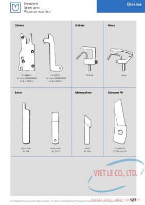 Linh kiện dùng cho máy Diverse (Nhà sản xuất MAIER - xuất xứ Đức)