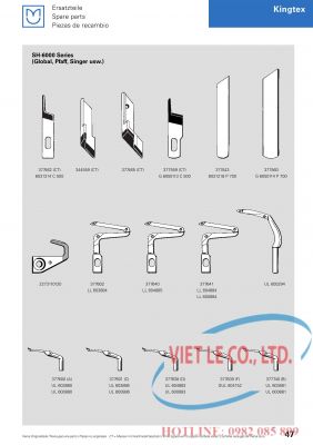 Linh kiện dùng cho máy Kingtex (Nhà sản xuất MAIER - xuất xứ Đức)