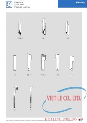 Linh kiện dùng cho máy Merrow (Nhà sản xuất MAIER - xuất xứ Đức)