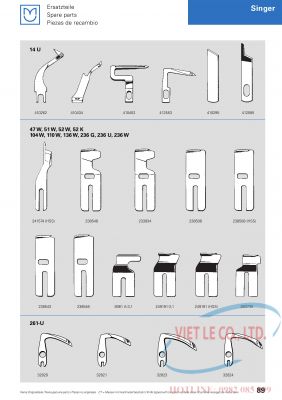 Linh kiện dùng cho máy Singer (Nhà sản xuất MAIER - xuất xứ Đức)