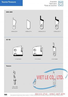 Linh kiện dùng cho máy Toyota, Treasure (Nhà sản xuất MAIER - xuất xứ Đức)