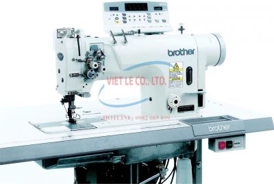 Máy 02 kim cố định điện tử cắt chỉ tự động, mũi may thắt nút với motor truyền động trực tiếp Brother T-8422A