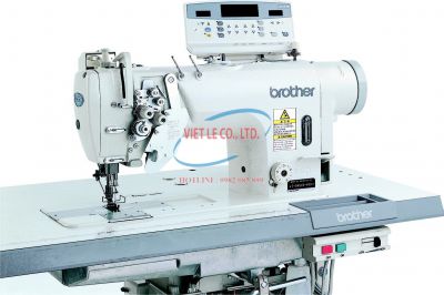 Máy 02 kim di động điện tử cắt chỉ tự động, mũi may thắt nút với motor truyền động trực tiếp Brother T-8452A
